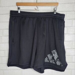 Adidas Mens Black White Logo Aeroready Training Shorts